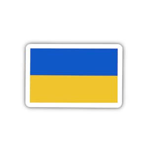 Ukraine Flag Vinyl Sticker - 2” Waterproof & Weatherproof Decal, Ukrainian Patriotic Emblem, Pride Accessory for Laptops