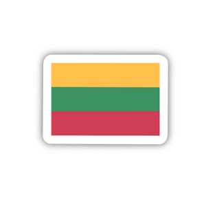 Lithuania Flag Clear Sticker - 2&quot; Length | Transparent Lithuanian Emblem Decal for Cars, Laptops, and Travel Gear | Durable and Weatherproof