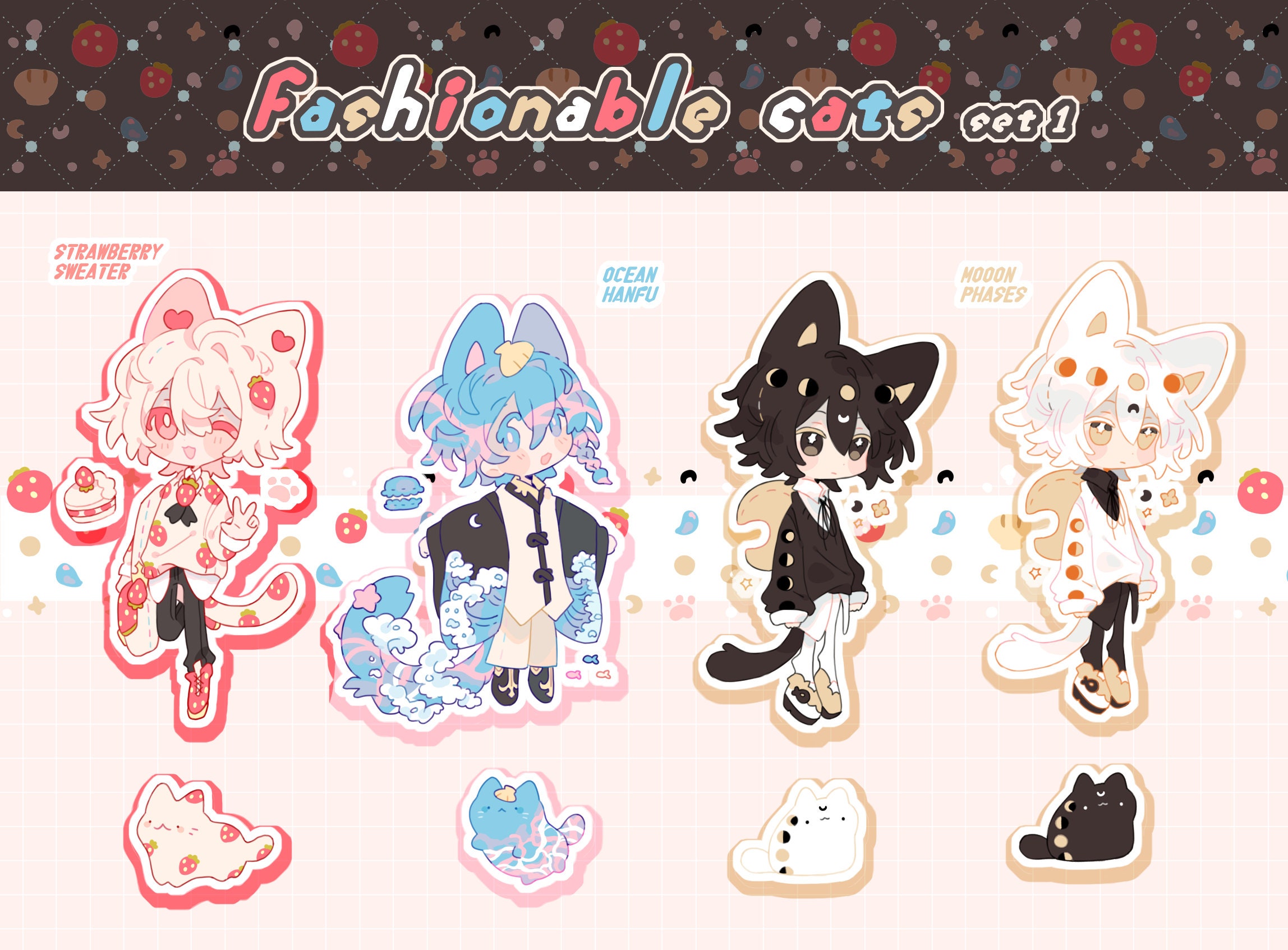 set 1 .. Fashionable Cats linked charms Low-grade charms for sale only!