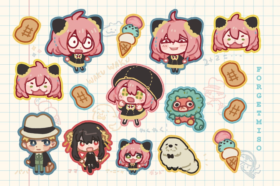 SPY X FAMILY Anya Sticker Sheet Etsy Canada