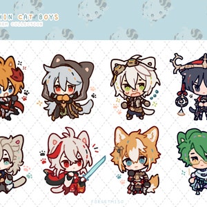 Genshin Boys (but cats) [原神] epoxy charms, gift