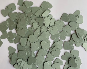 Sage green Heart Confetti ,Baby showers,Parties ,Table decor ,parties supplies ,  weddings , Party favor , Packing supplies,eucalyptus