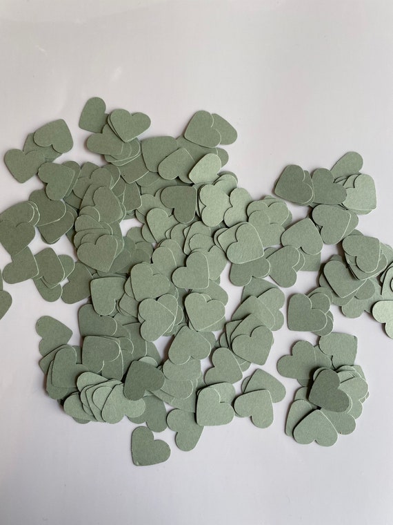Sage Green Heart Confetti baby Showersparties table Decor Etsy