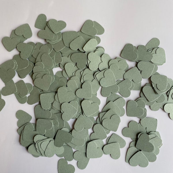 Sage green Heart Confetti ,Baby showers,Parties ,Table decor ,parties supplies ,  weddings , Party favor , Packing supplies,eucalyptus