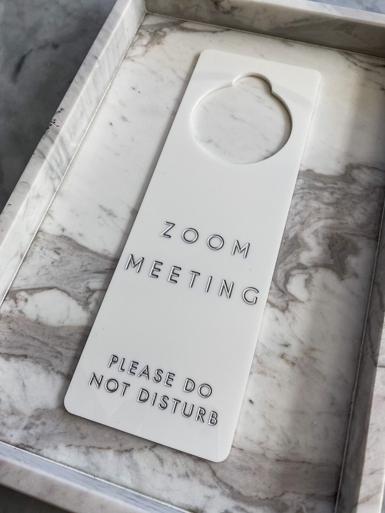 CUSTOM White & Silver Door Knob Hanger Sign Online Virtual Etsy