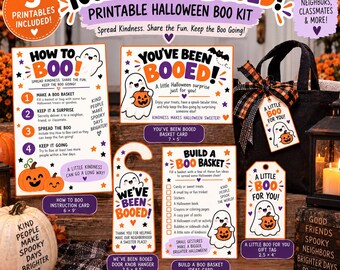 You’ve Been Booed Printable Kit, Halloween Boo Basket Cards, Kids Neighborhood Boo Kit