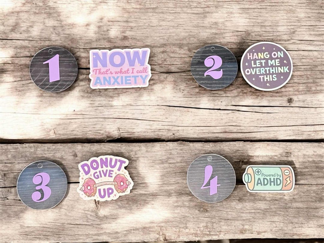 Disoriented Stickers Funny Mental Health Stickers – Anxiety, Overthinking, ADHD, Donut Give ...