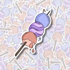Dango stick handmade sticker