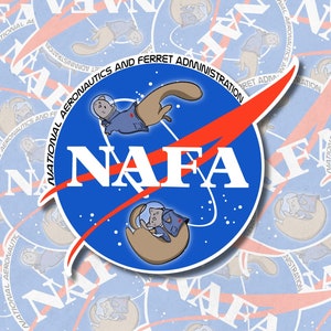 NASA ferret handmade stickers