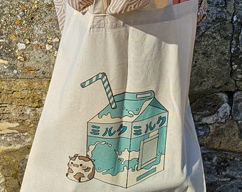 Japanese Milk Cotton Tote Bag - Etsy