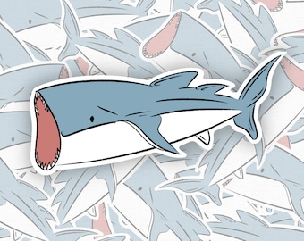Screaming shark handmade sticker