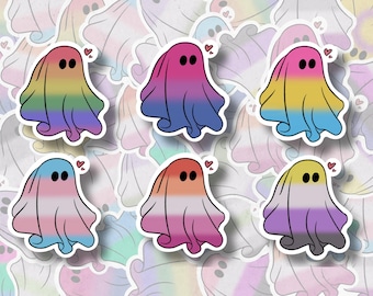 Pride Ghost Stickers | LGBTQ+ | Glossy Sticker | Handmade Sticker