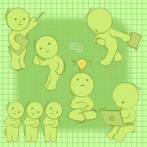 Smiski Sticker Pack - Work Series - 6pc image 3