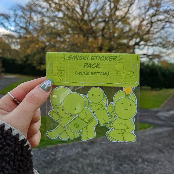 Smiski Sticker Pack - Work Series - 6pc