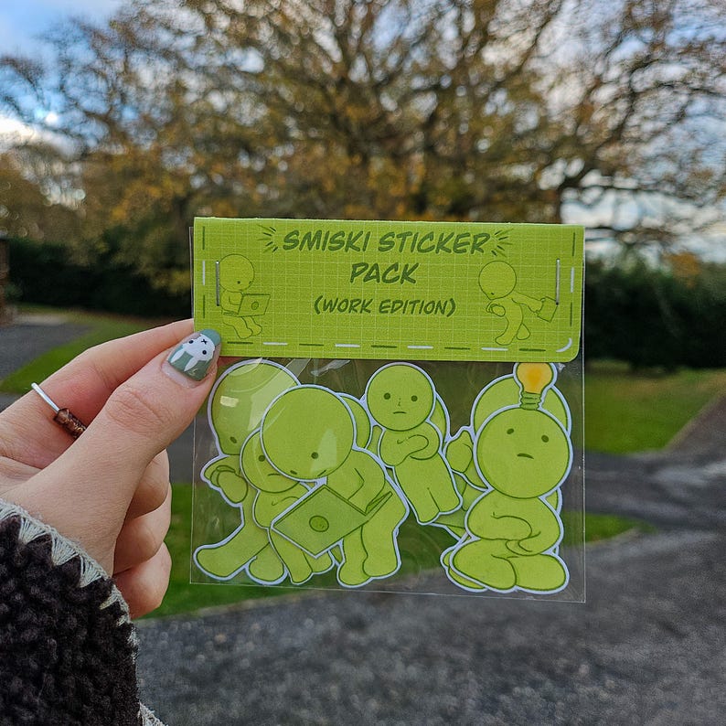 Smiski Sticker Pack - Work Series - 6pc image 1