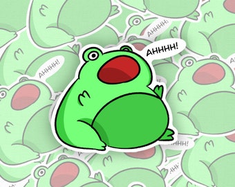 Screaming frog handmade sticker