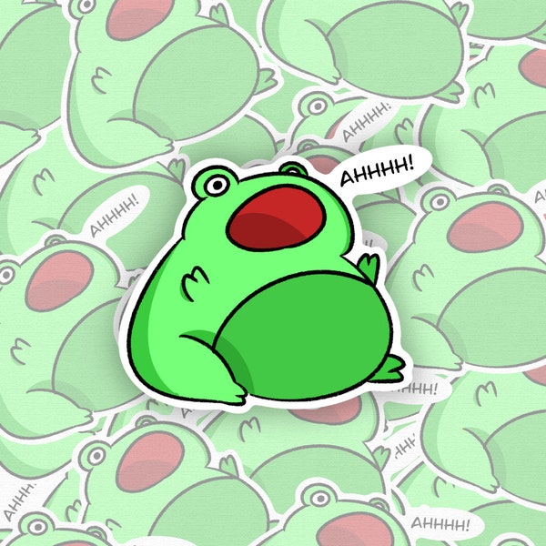 Screaming frog handmade sticker