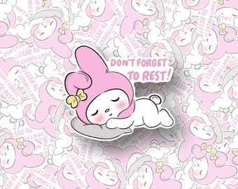 Sleeping My Melody Handmade Sticker