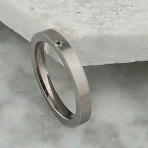 Personalised Ladies Diamond Set Titanium Wedding Ring