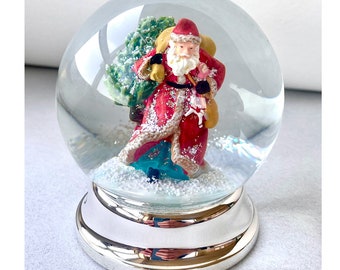 Personalised Sterling Silver Snow Globe - Santa Claus Snow Globe