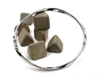 Elegant Sterling Silver Twisted Bangle
