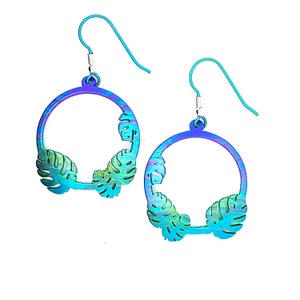 Hypoallergenic Colourful Leaf Earrings