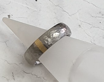 Personalised Titanium Ring With 18ct Gold Inlay