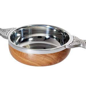 Father&#39;s Day Quaich in Pewter and Wood