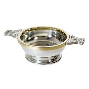 Pewter Quaich With Brass Rim