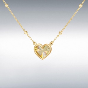 9ct Gold Rainbow Heart Necklace