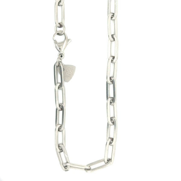 Ladies Titanium Paperclip Necklace