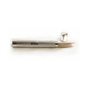 Engine Turned Sterling Silver Toothpick Holder