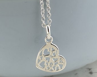 Sterling Silver Mothers Day Heart Pendant