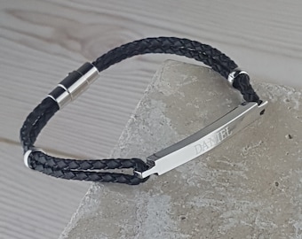 Personalisiertes Daniel Schwarzes Lederarmband