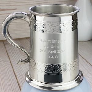 Personalised Wedding Party Embossed Tankard