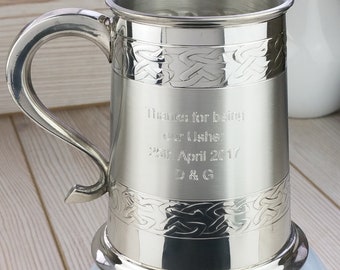 Personalised Wedding Party Embossed Tankard