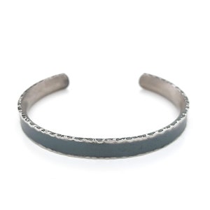 Titanium Bangle With Hammered Edge Detail