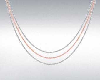 Halsband i sterlingsilver och roséguldpläterat glitter