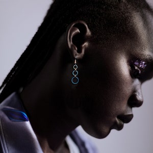 Hypoallergenic Blue Titanium Drop Earrings