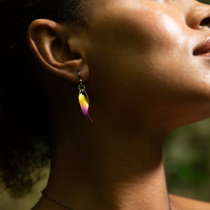 Hypoallergenic Pink Orchid Titanium Earrings