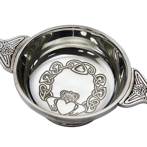 Claddagh Handmade Pewter Quaich