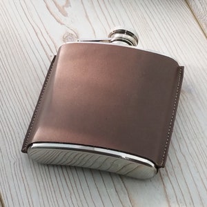 Personalised Hand Stitched Leather Hip Flask