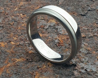 Men's Titanium Wedding Ring With Personalisation