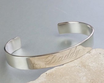 Personalised For Free Men's Silver Bracelet Bangle