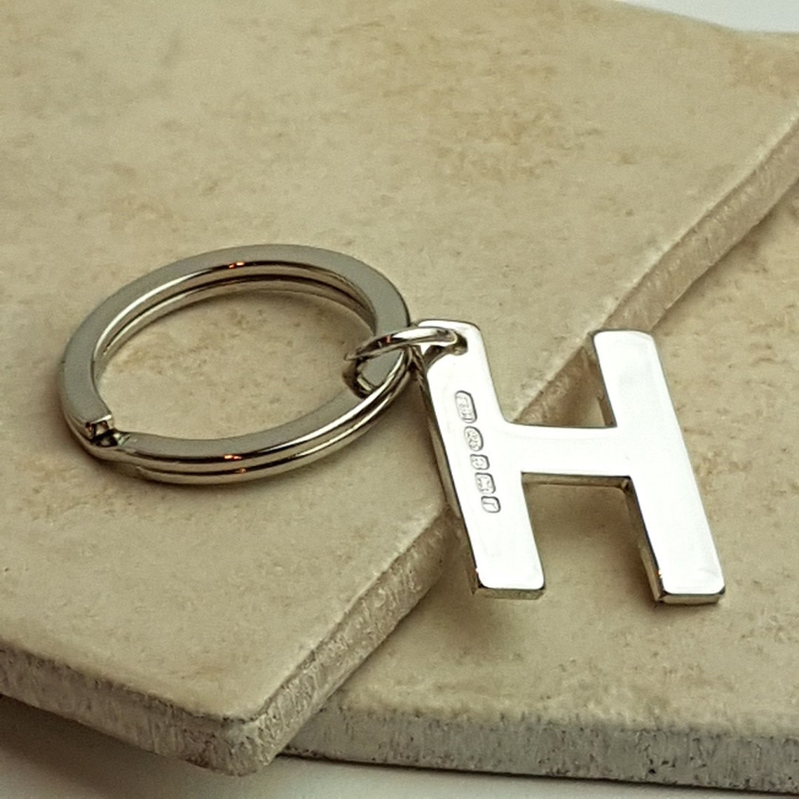 Alphabet Key Ring Personal Initial In Sterling Silver Etsy