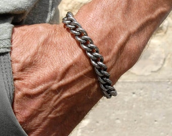 Lichtgewicht titanium schakelarmband voor heren