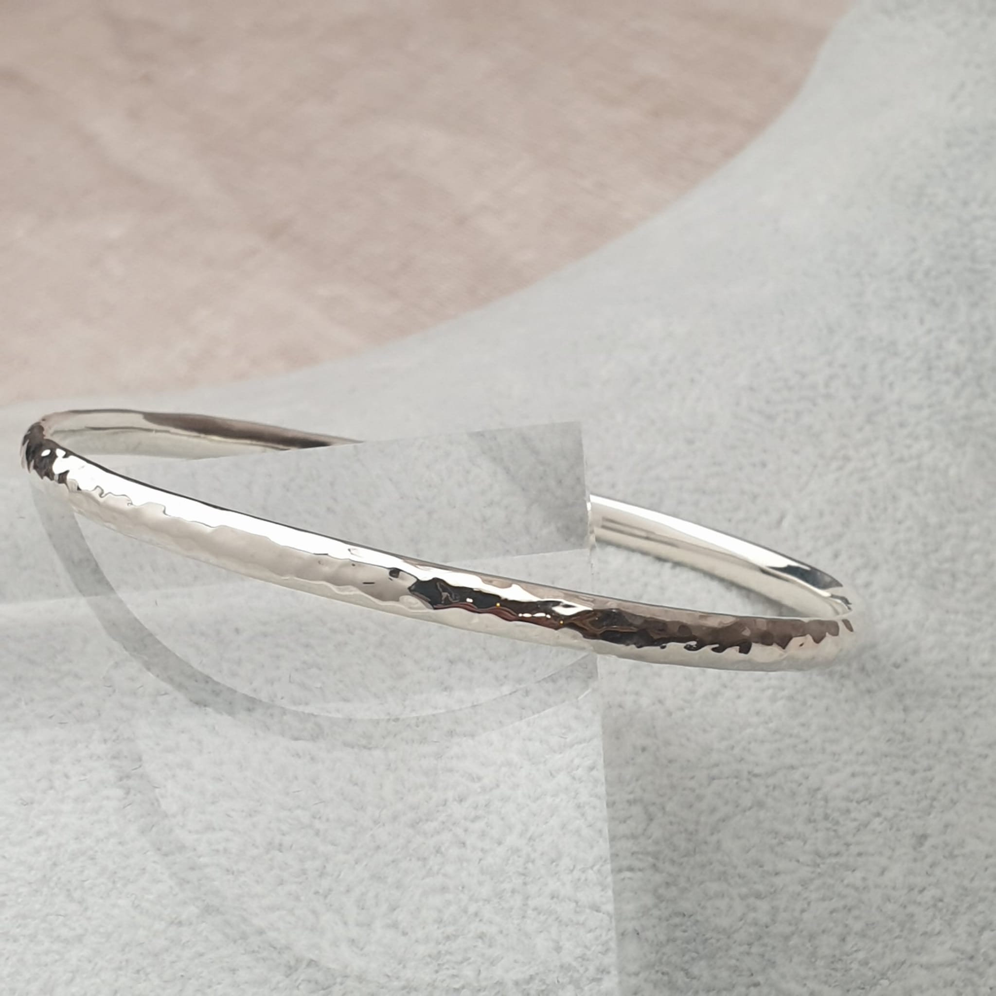 Sterling Silver Bangle With Hammered Finish Etsy Canada