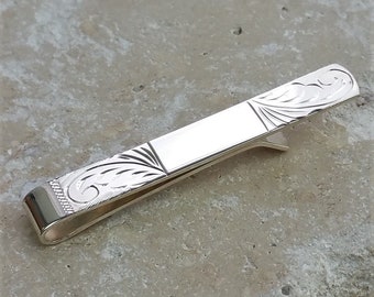 Glissière de cravate prestigieuse en argent sterling faite à la main