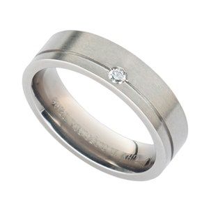 Personalised Titanium And Diamond Ring