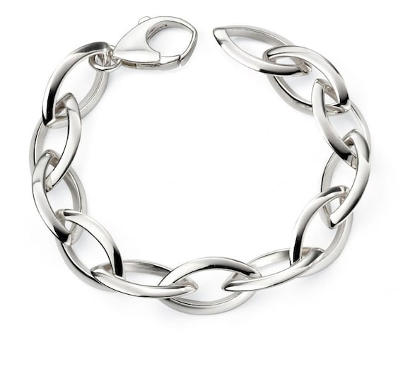 Elegant Silver Chain Bracelet Loop Chain Bracelet Sustainably handmade in LA from  main image 4
